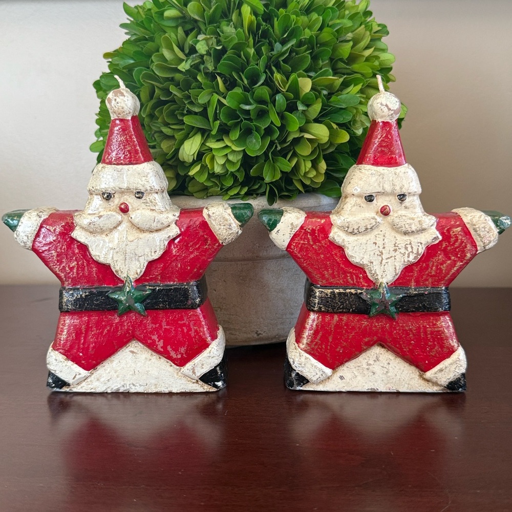CHRISTMAS CHARMING 🎅🏼SANTA CLAUS🎅🏼 CANDLE SET 🌟EUC🌟